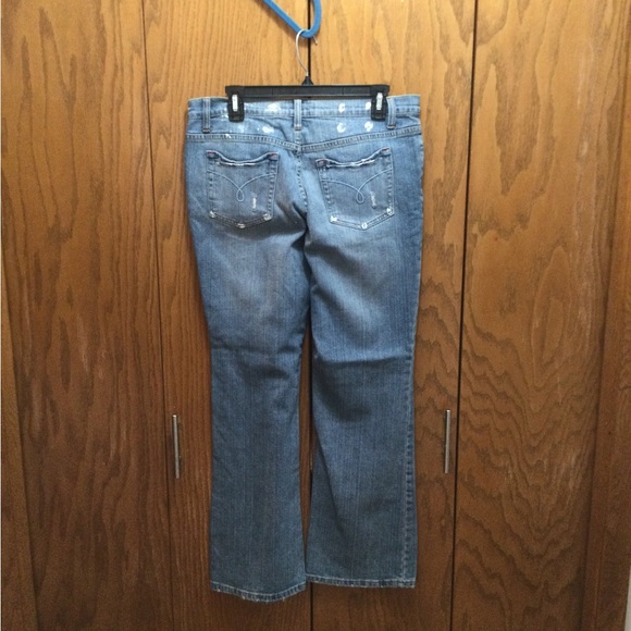 BISOU BISOU Distressed Mid-Rise Bootcut Jeans Women’s 12 - Picture 5 of 7